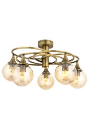 Opviq AR-1661-5E Lámpara de Araña de Metal y Cristal Envejecido